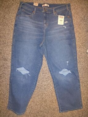 BNWT Levi Strauss Signature Heritage High Rise Straight Distressed Jeans